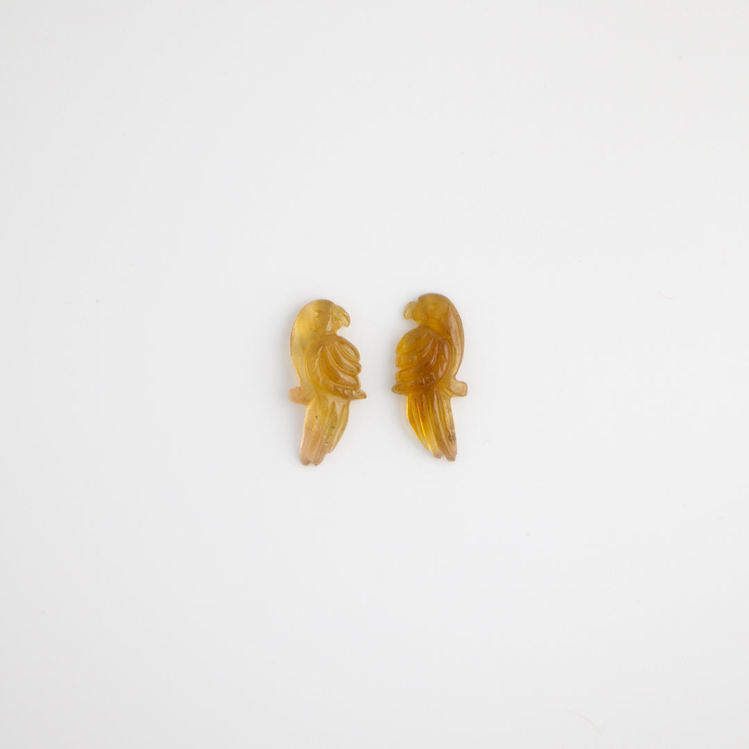 Perico Earrings — Yellow Tourmaline Carvings with 14k Gold
