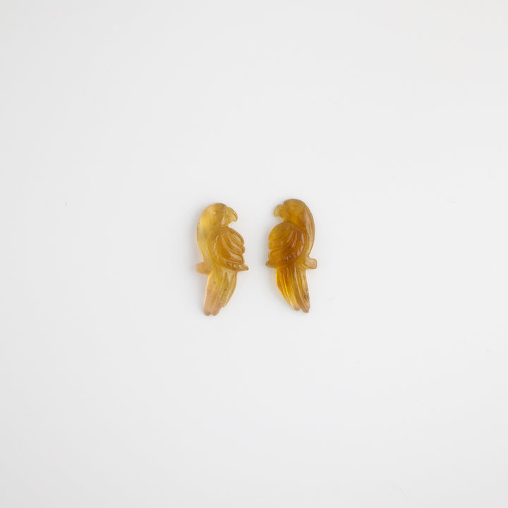 Perico Earrings — Yellow Tourmaline Carvings with 14k Gold