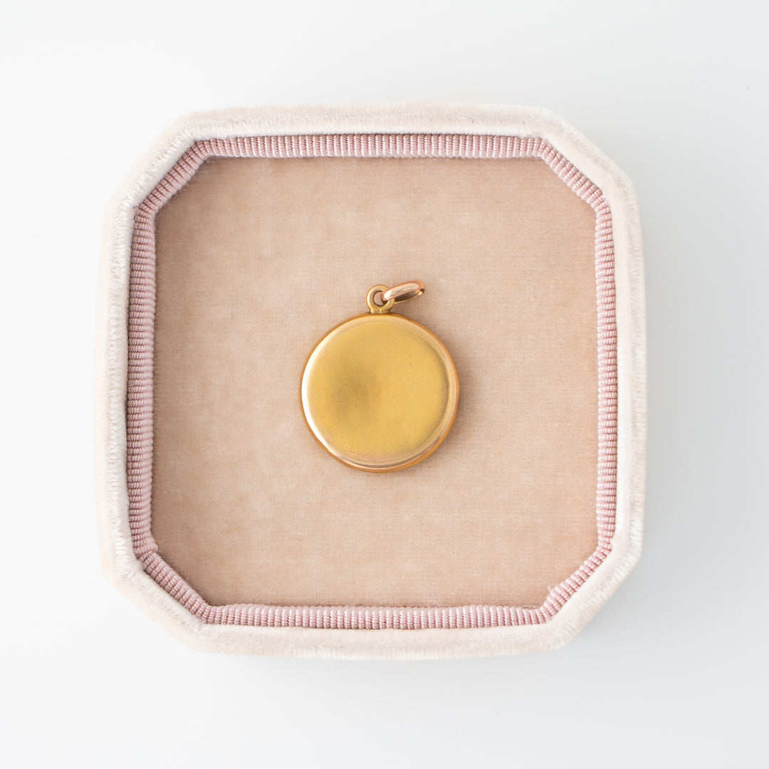 Vintage Locket with Star Set Diamond 10k Yellow Gold