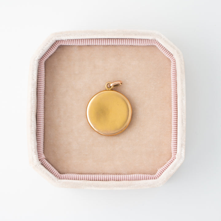 Vintage Locket with Star Set Diamond 10k Yellow Gold