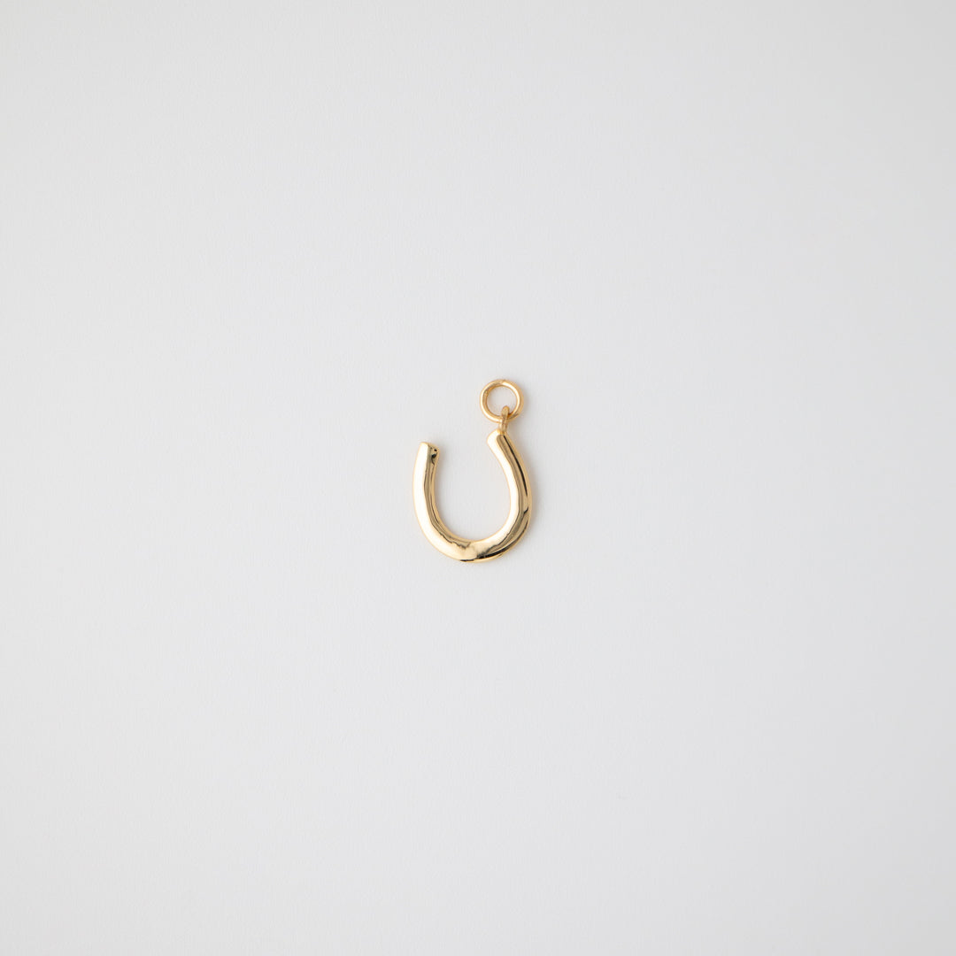 Contemporary 14k Yellow Gold Horseshoe Charm