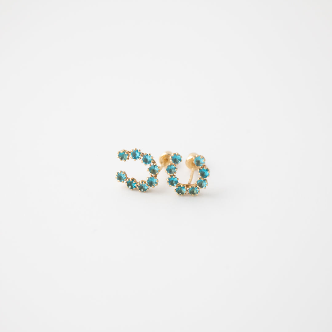 Yellow Gold & Zircon Earrings Studs