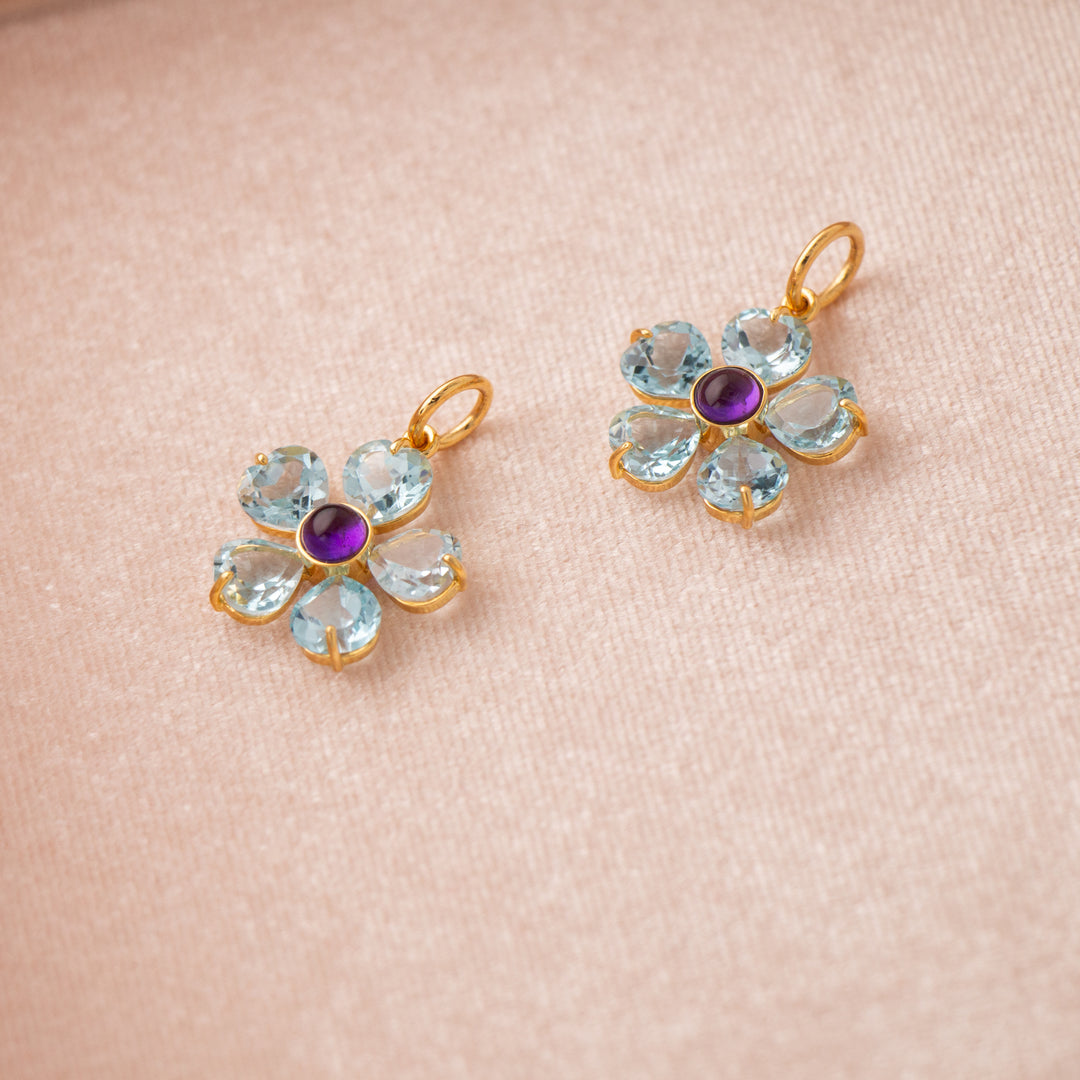 First Bloom — Gemstone Flower Pendants set in 14k gold