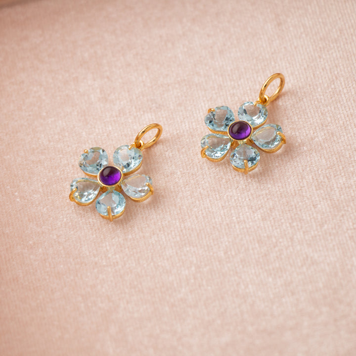First Bloom — Gemstone Flower Pendants set in 14k gold