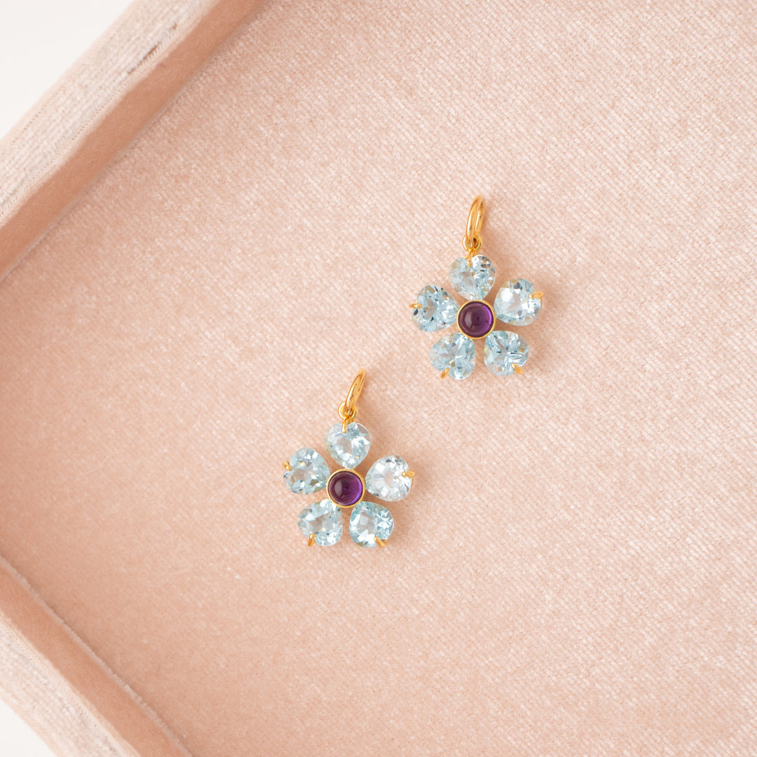 First Bloom — Gemstone Flower Pendants set in 14k gold