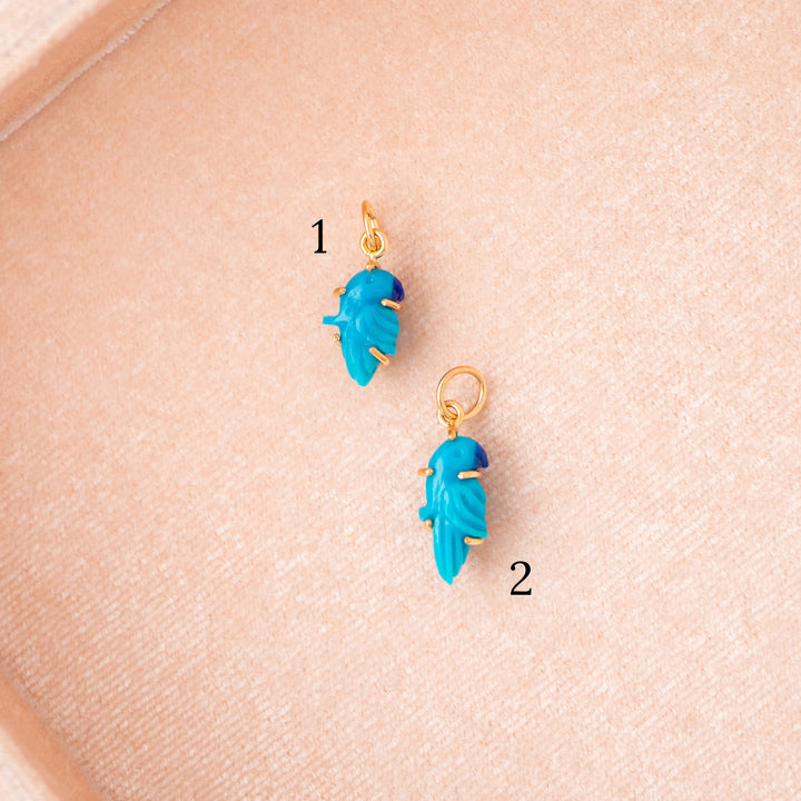 Pericos — Turquoise Carvings with 14k gold