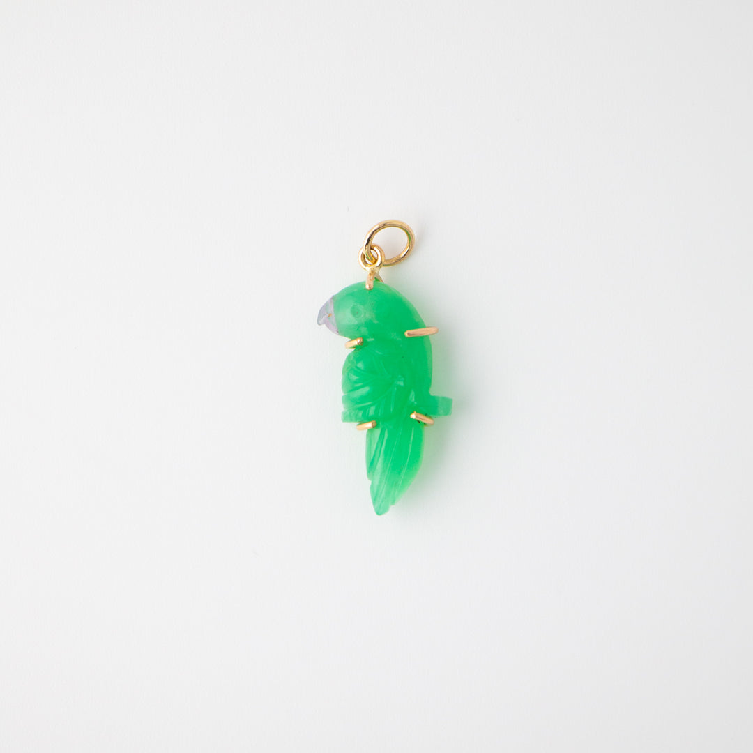 Pericos — Chrysoprase Carvings with 14k gold