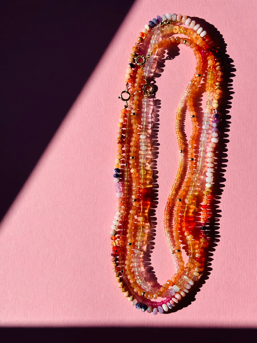 Florence — Pink, Orange & Purple Opal Necklace