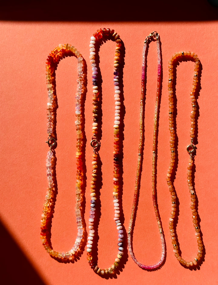 Playa Conchal — Peach Moonstone Necklace