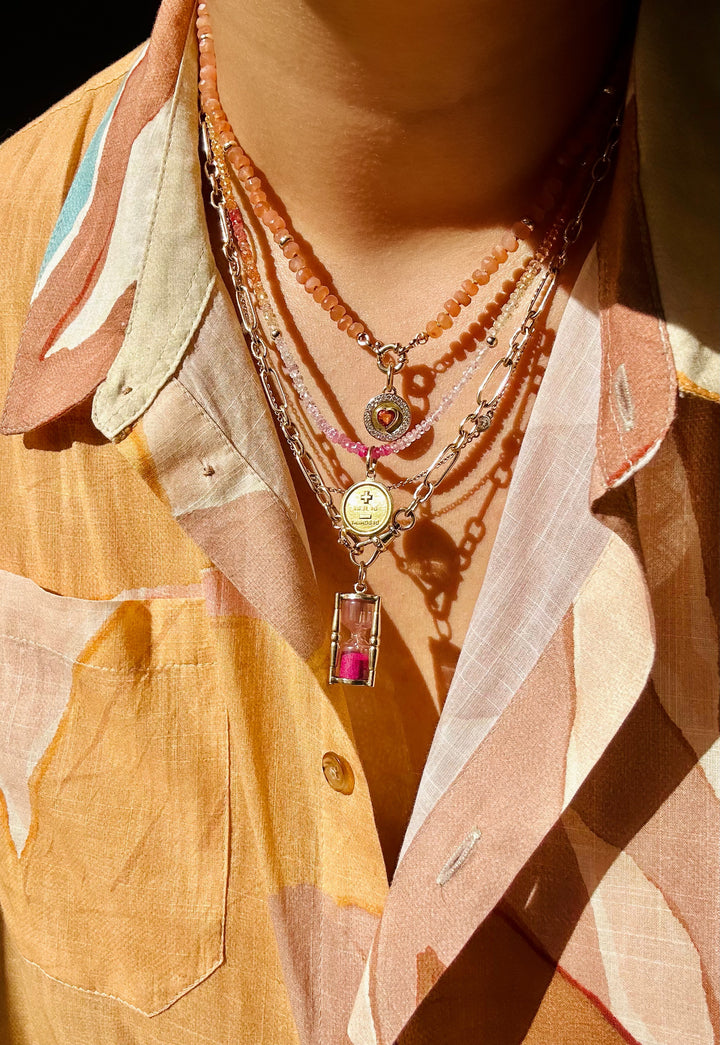 Playa Conchal — Peach Moonstone Necklace