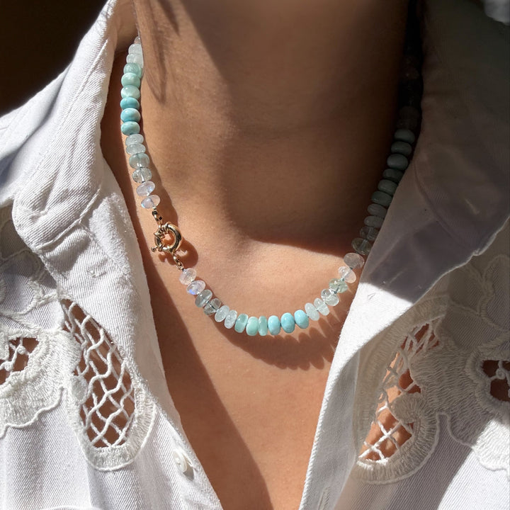 Conchal — Mixed Gemstone Aquamarine Necklace