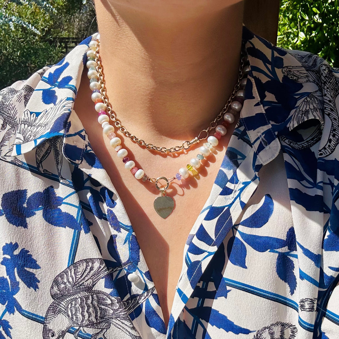 Paloma — Multi-gemstone & Pearl Knotted Necklace