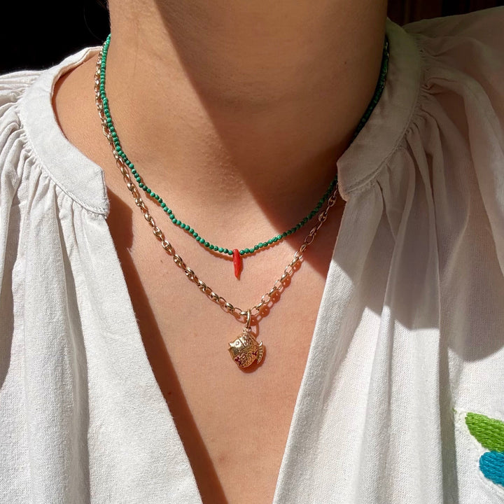 Cornicello Teeny Tiny Gemstone Necklaces