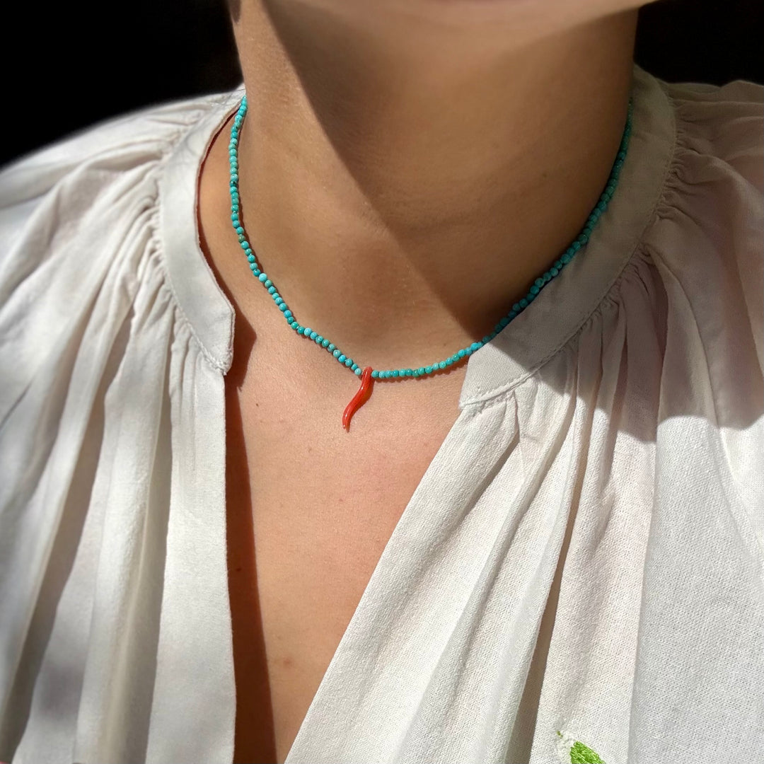 Cornicello Teeny Tiny Gemstone Necklaces