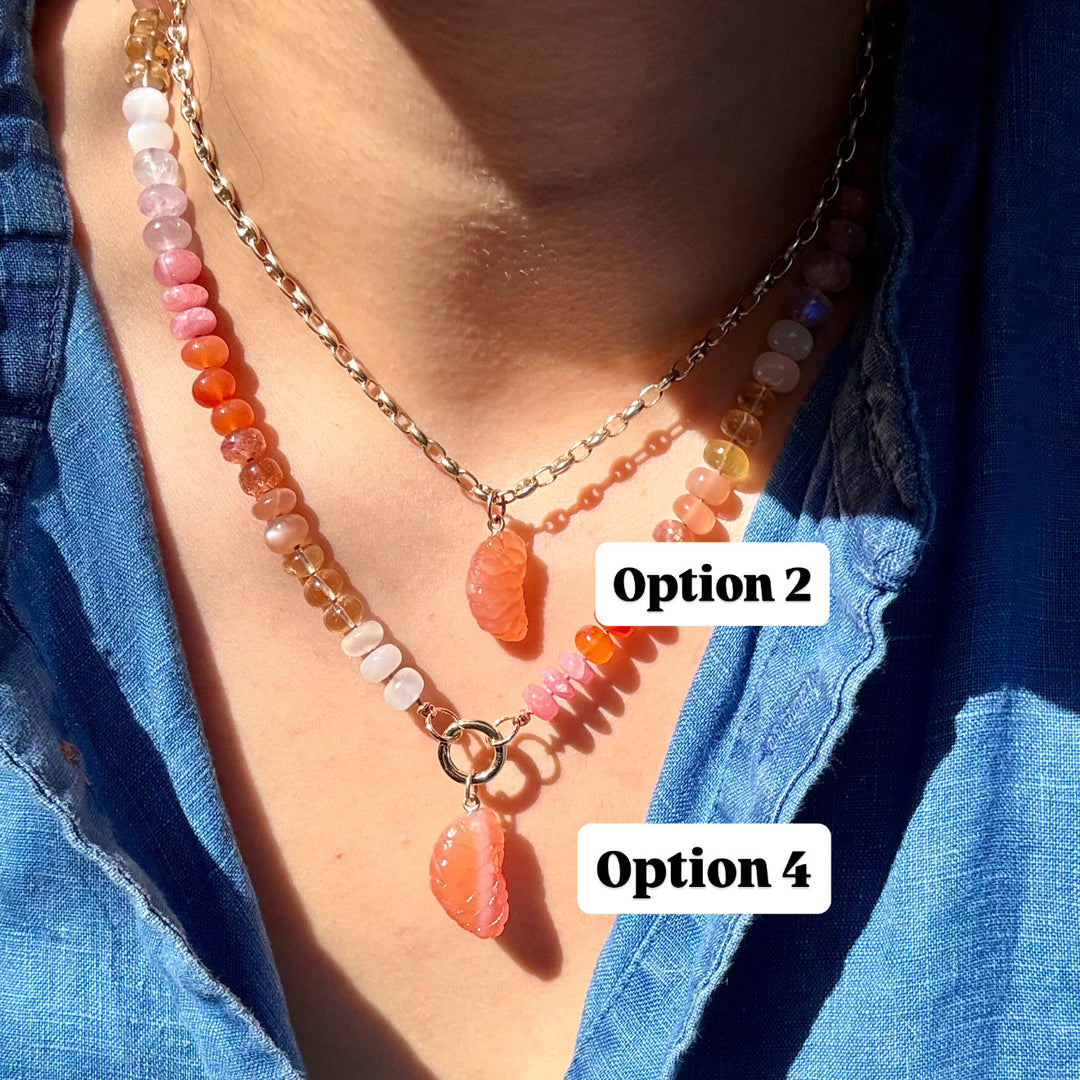 Five a Day — Mandarin Slices Carnelian Carvings with 14k gold