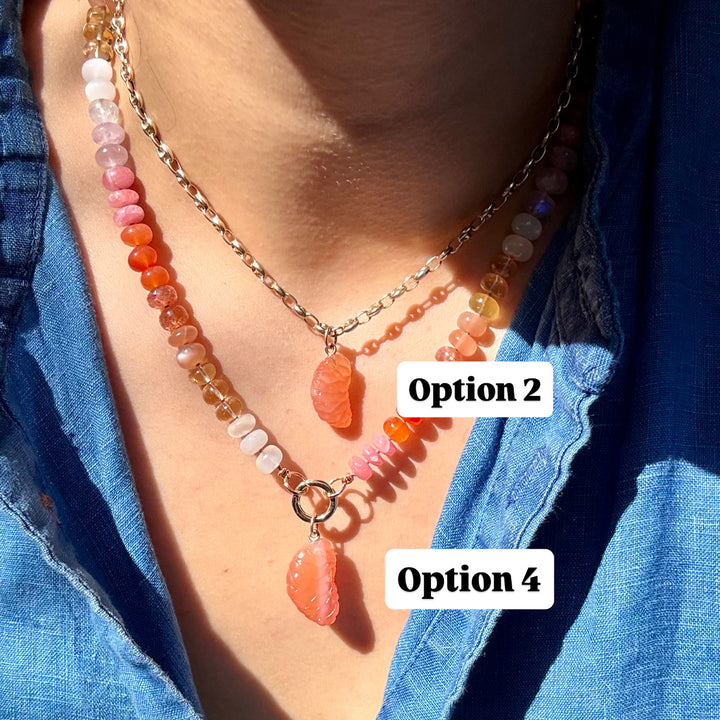 Five a Day — Mandarin Slices Carnelian Carvings with 14k gold