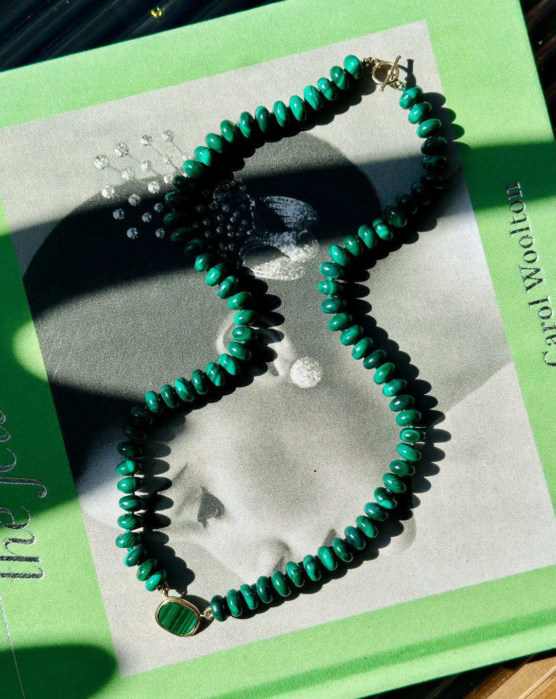 lil nice things ⤬ Goldstories Malachite Necklace