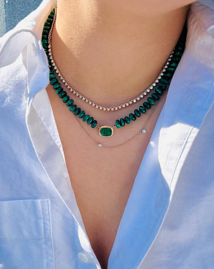 lil nice things ⤬ Goldstories Malachite Necklace