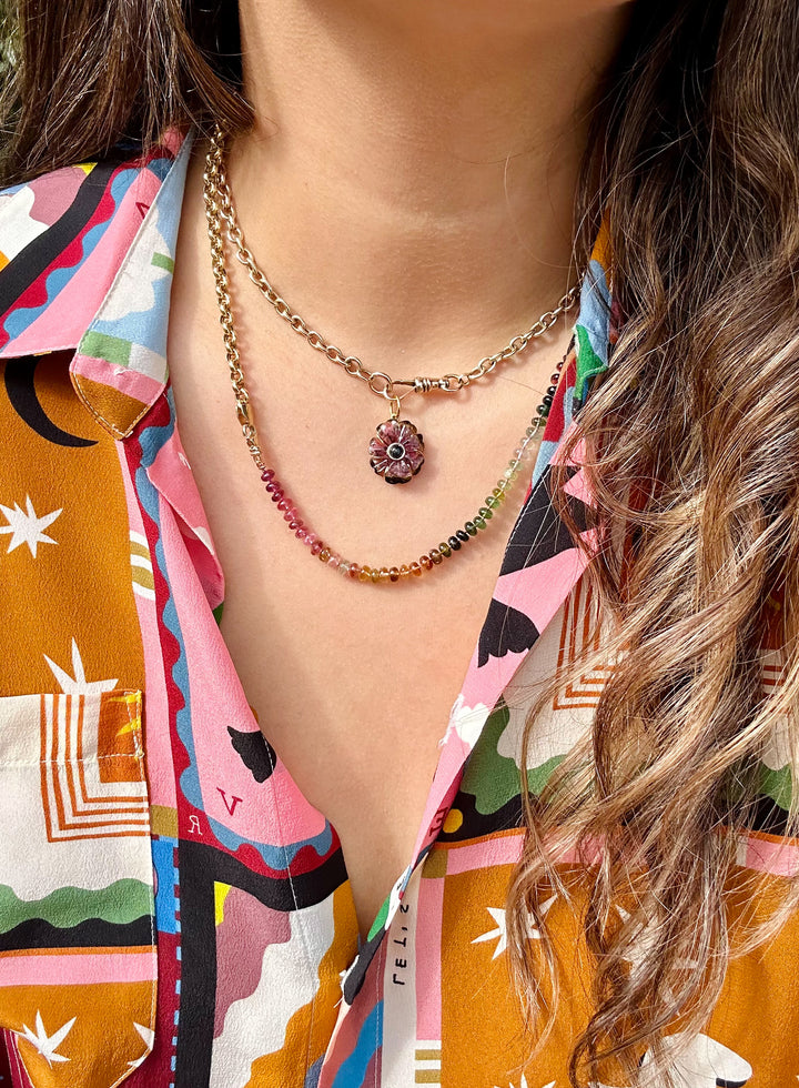 Tourmaline flower pendants