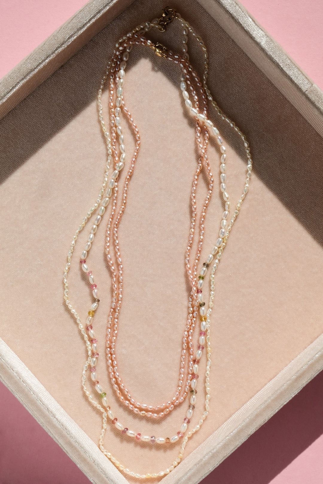 Pilar — Pink Pearl Knotted Mini Necklace