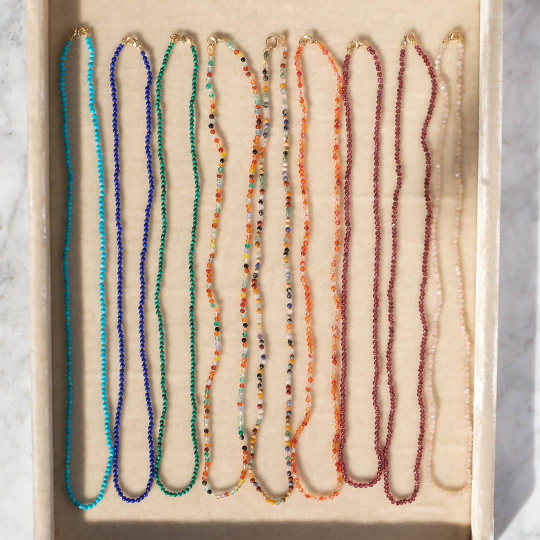 Teeny Tiny Gemstone Necklaces