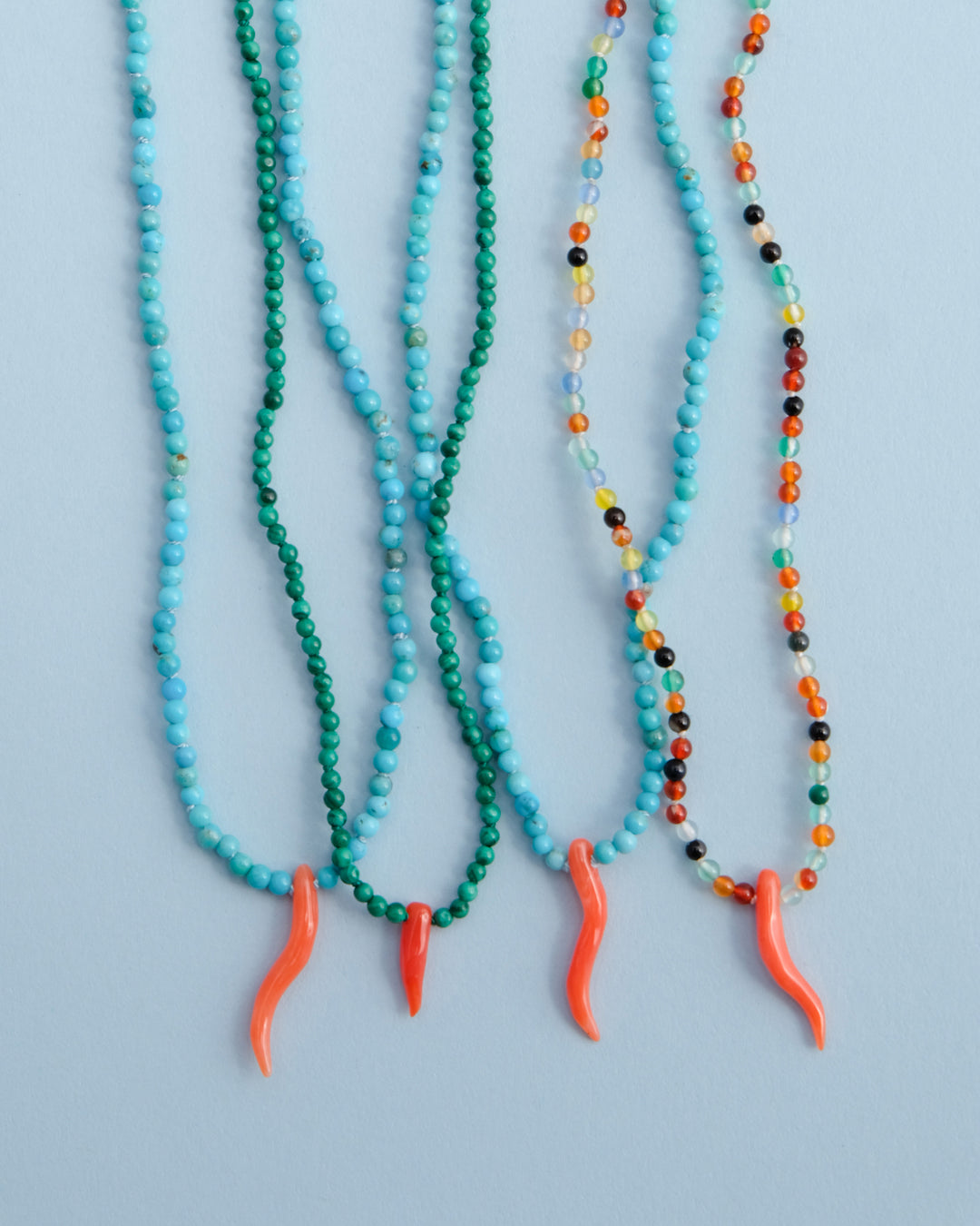 Cornicello Teeny Tiny Gemstone Necklaces