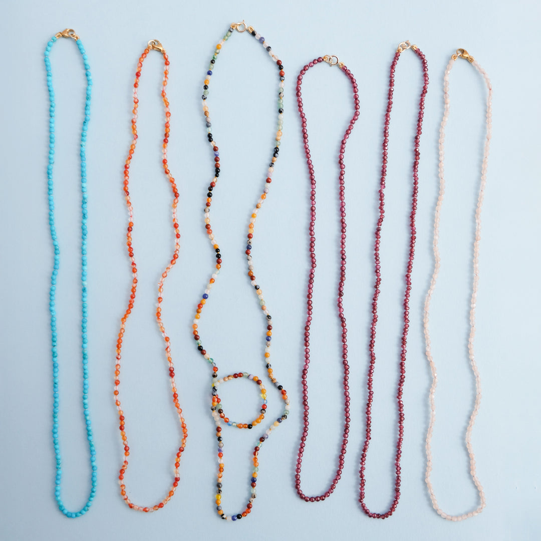 Teeny Tiny Gemstone Necklaces