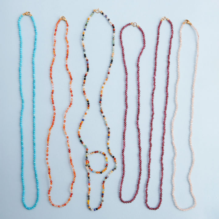 Teeny Tiny Gemstone Necklaces