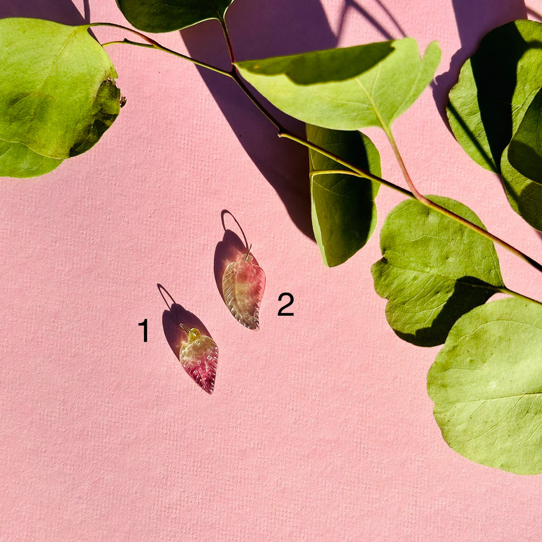 Multi-colored Tourmaline Leaf Pendants