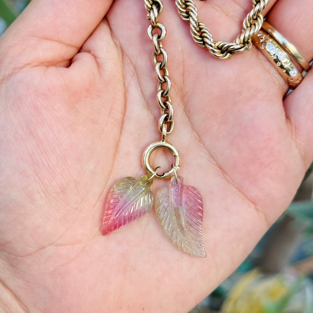 Multi-colored Tourmaline Leaf Pendants