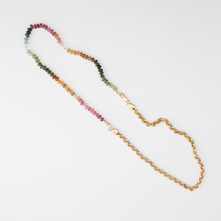 Titi — Tourmaline & Rolo Anklet Necklace