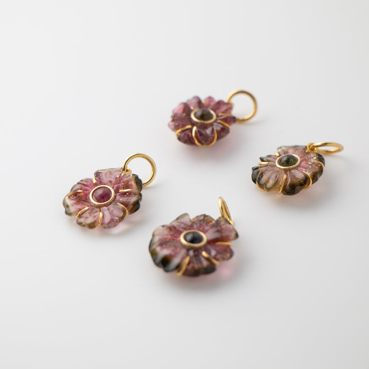 Tourmaline flower pendants