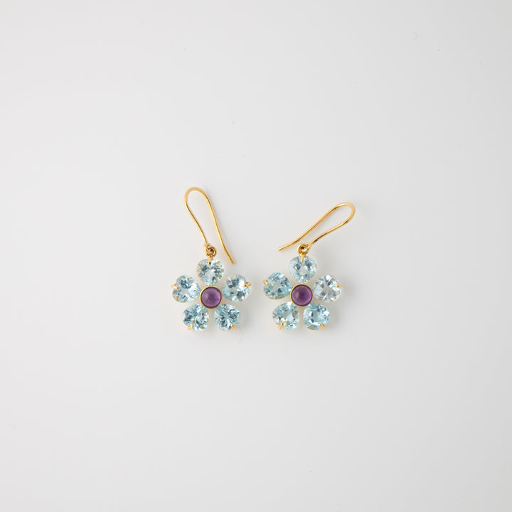 Gemstone Flower Earrings