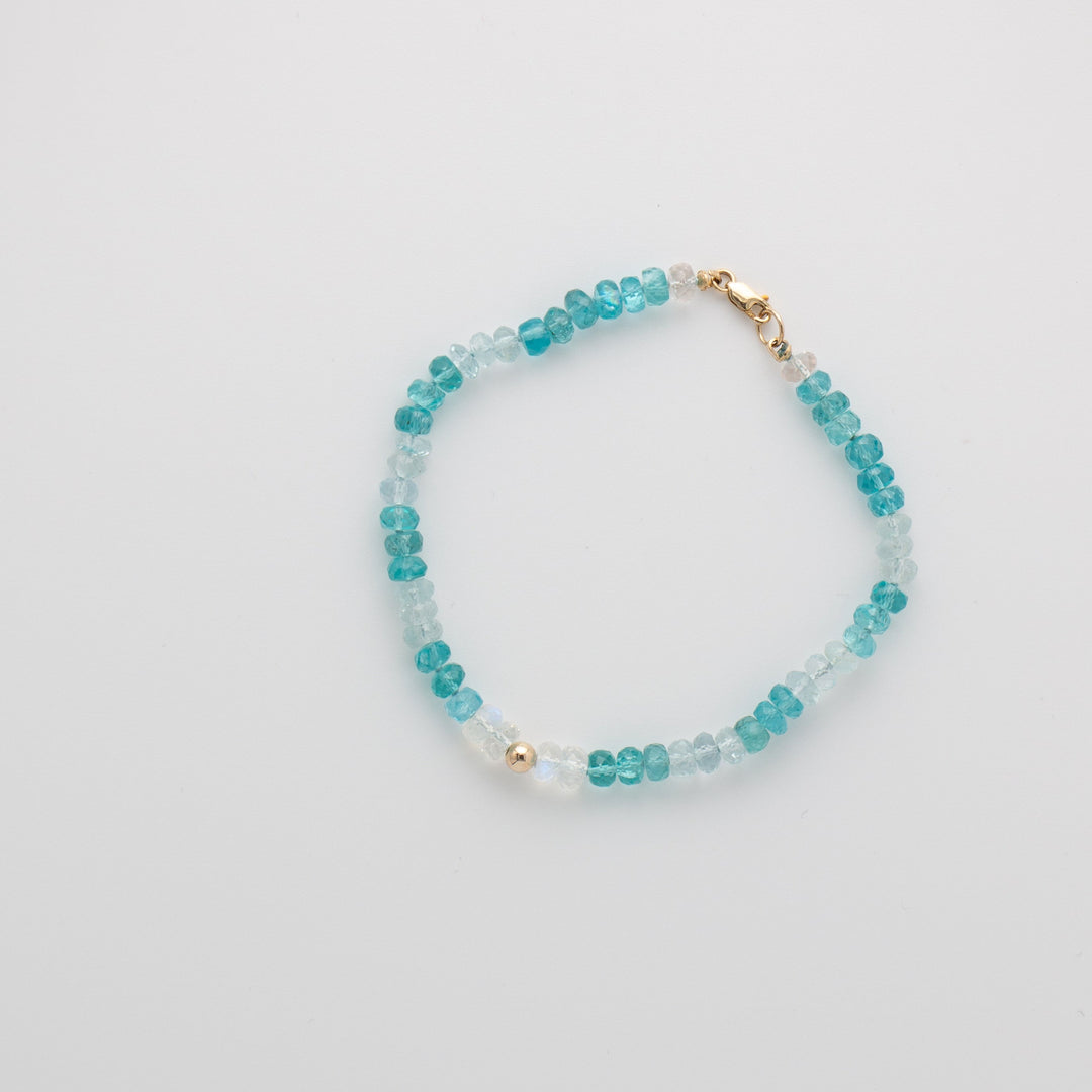 Sirena — Apatite, Rainbow Moonstone & Aquamarine Bracelet