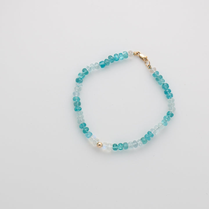 Sirena — Apatite, Rainbow Moonstone & Aquamarine Bracelet