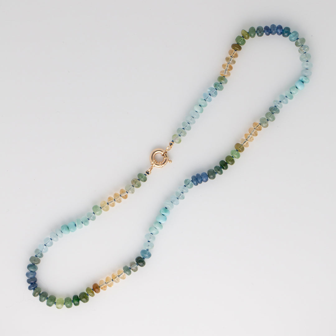 Lili — Mixed Gemstone Aquamarine & Tourmaline Necklace