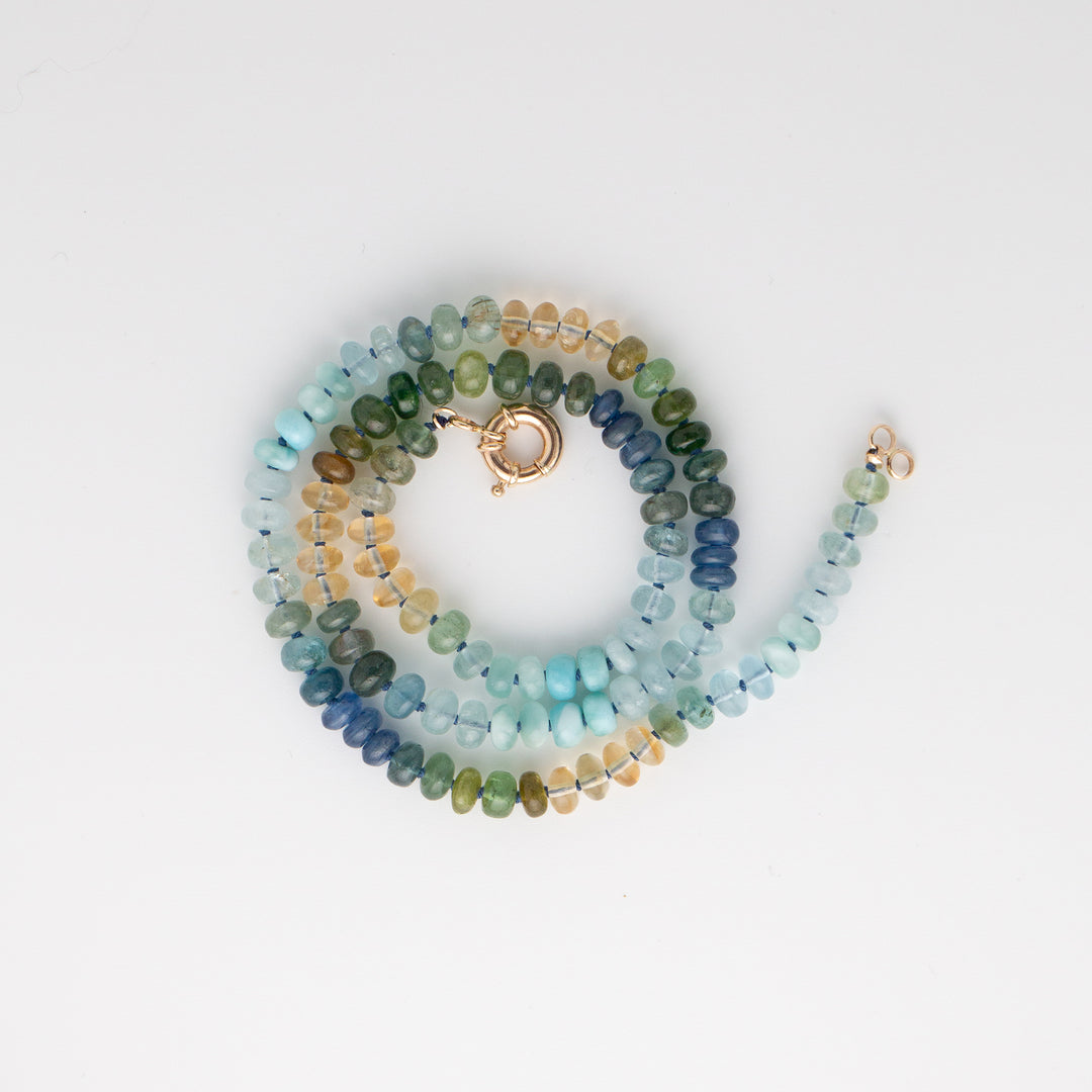 Lili — Mixed Gemstone Aquamarine & Tourmaline Necklace