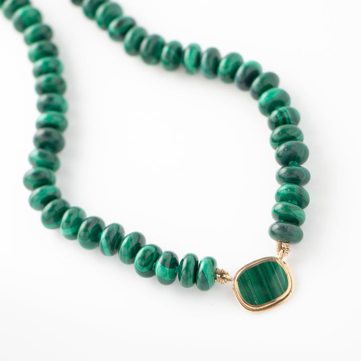 lil nice things ⤬ Goldstories Malachite Necklace