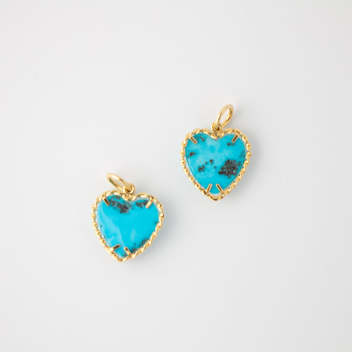 Sleeping Beauty Turquoise Heart Pendants