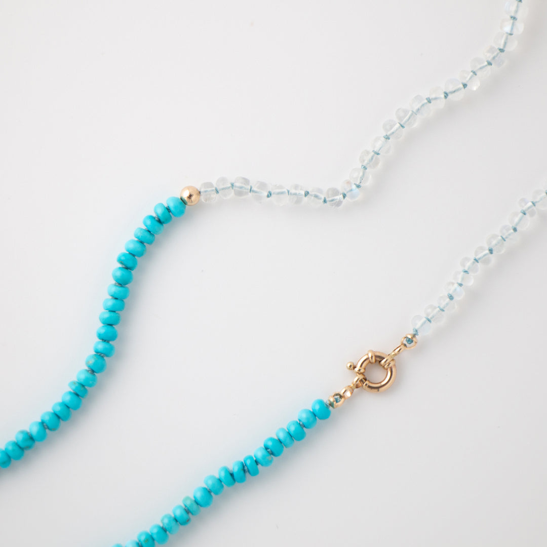 Sara — Sleeping Beauty Turquoise & Moonstone Necklace