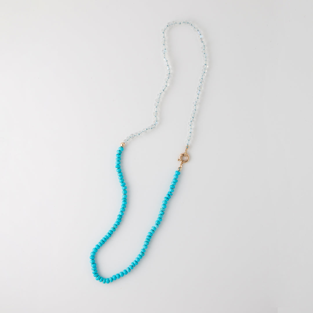 Sara — Sleeping Beauty Turquoise & Moonstone Necklace