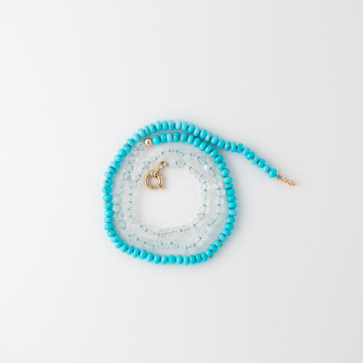 Sara — Sleeping Beauty Turquoise & Moonstone Necklace