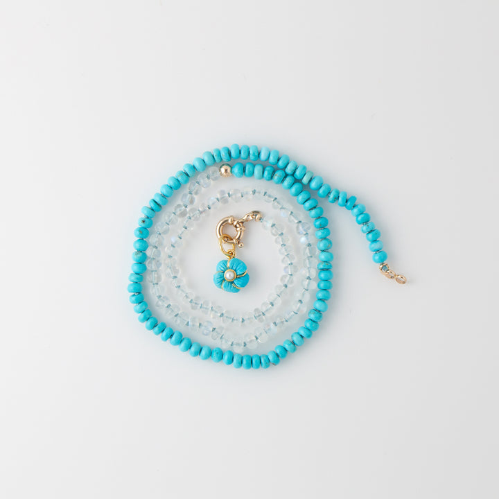 Sara — Sleeping Beauty Turquoise & Moonstone Necklace