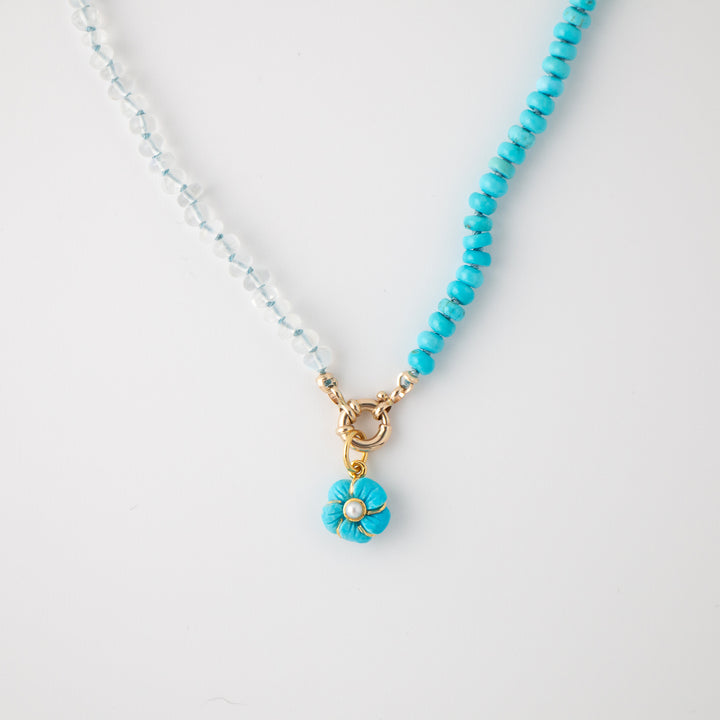 Sara — Sleeping Beauty Turquoise & Moonstone Necklace