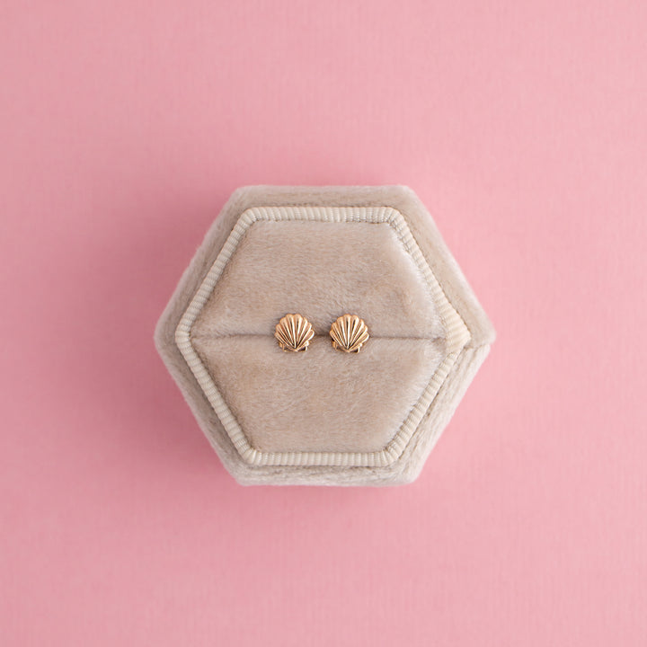 Rose Gold Tiny Sea Shells Earrings Studs