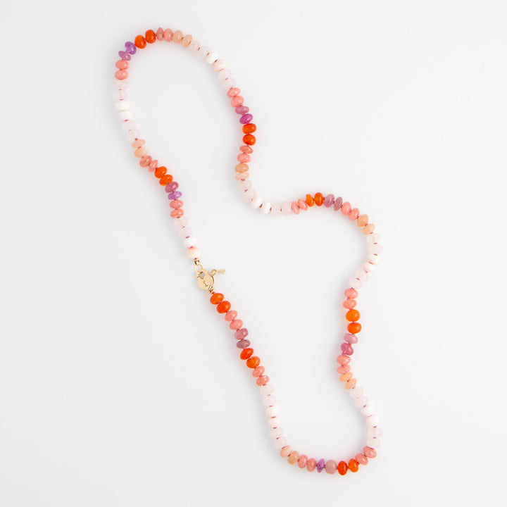 Anita — Pink & Orange Multi-Gemstone Necklace