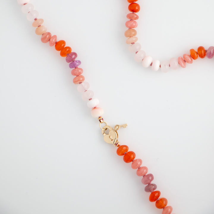 Anita — Pink & Orange Multi-Gemstone Necklace