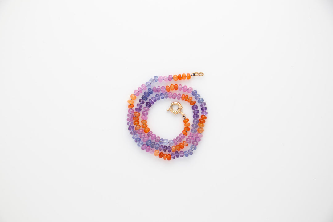 Cris  — Tanzanite, Sapphire, Carnelian & Amethyst Necklace