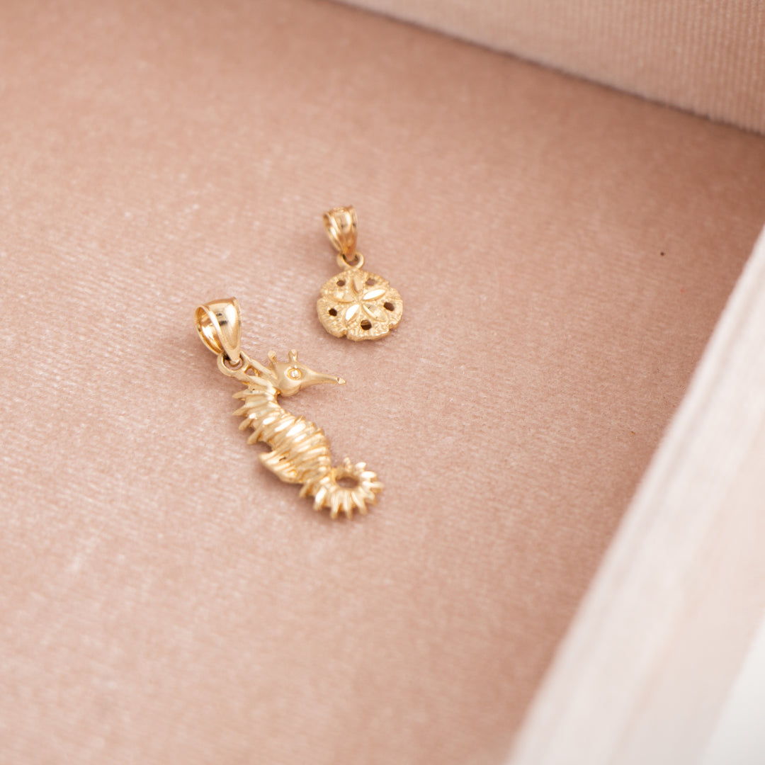 Seahorse & Sand Dollar 14k Gold Charms