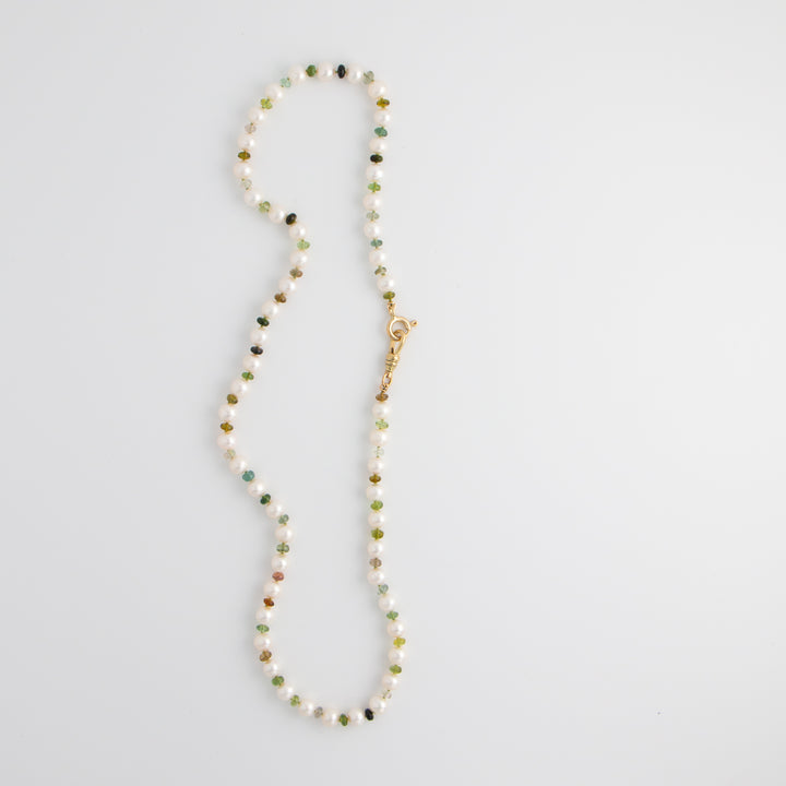 Phoebe — Tourmaline & Pearl Knotted Necklace